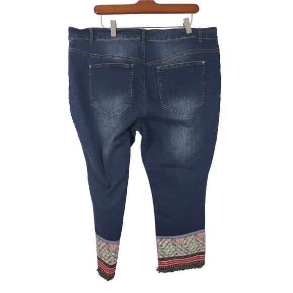 Hilary Radley Ankle Jeans 16 Womens Plus Size Boho Raw Hem Straight Leg - Picture 4 of 5